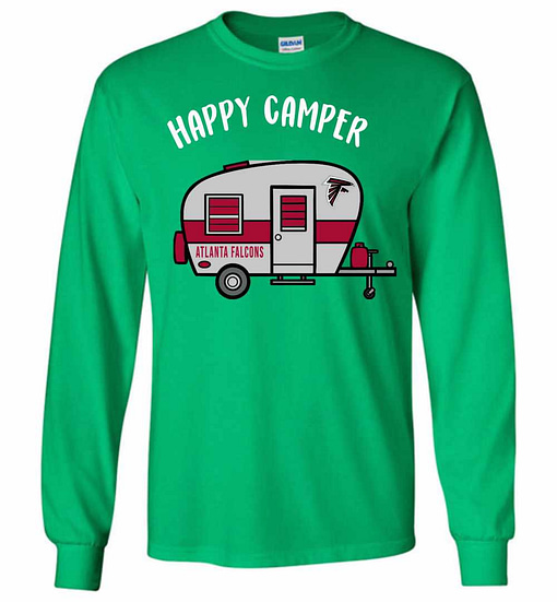 Inktee Store - Atlanta Falcons Happy Camper Long Sleeve T-Shirt Image