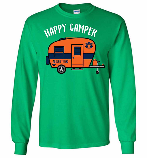 Inktee Store - Auburn Tigers Happy Camper Long Sleeve T-Shirt Image