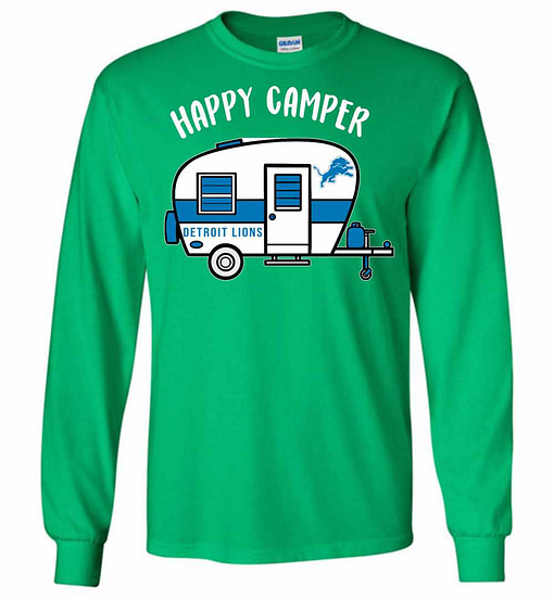 Inktee Store - Detroit Lions Happy Camper Long Sleeve T-Shirt Image