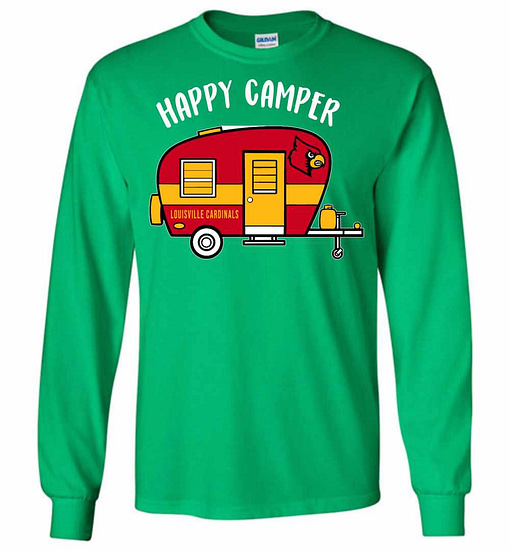 Inktee Store - Louisville Cardinals Happy Camper Long Sleeve T-Shirt Image