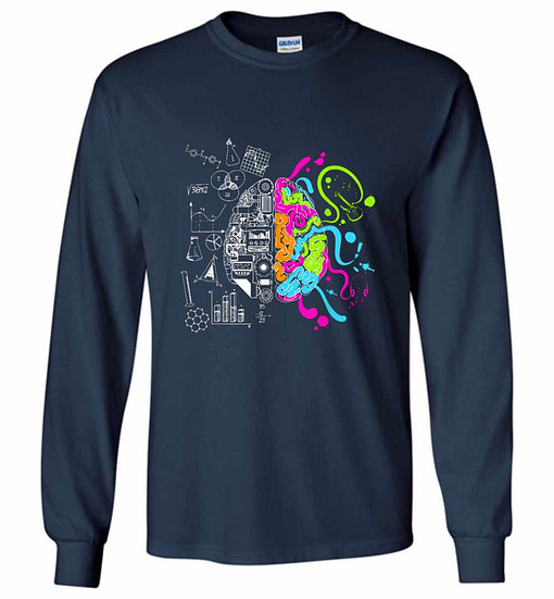 Inktee Store - Funny Brain Colorful Brain Science And Art Long Sleeve T-Shirt Image