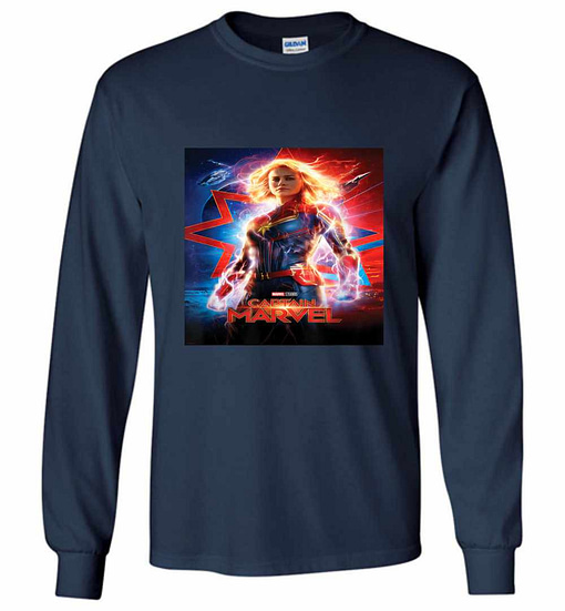 Inktee Store - Captain Marvel Movie Poster Suited Up Long Sleeve T-Shirt Image