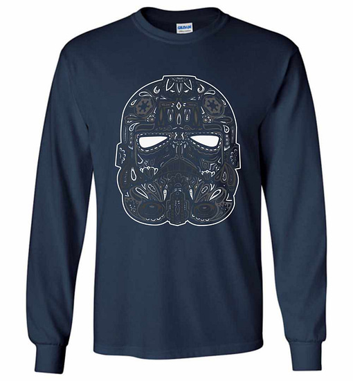 Inktee Store - Star Wars Tie Fighter Calavera Long Sleeve T-Shirt Image
