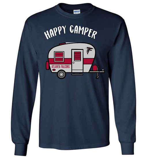 Inktee Store - Atlanta Falcons Happy Camper Long Sleeve T-Shirt Image