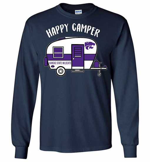 Inktee Store - Kansas State Wildcats Happy Camper Long Sleeve T-Shirt Image