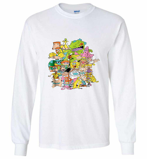 Inktee Store - Nickelodeon Complete Nick 90S Throwback Character Long Sleeve T-Shirt Image