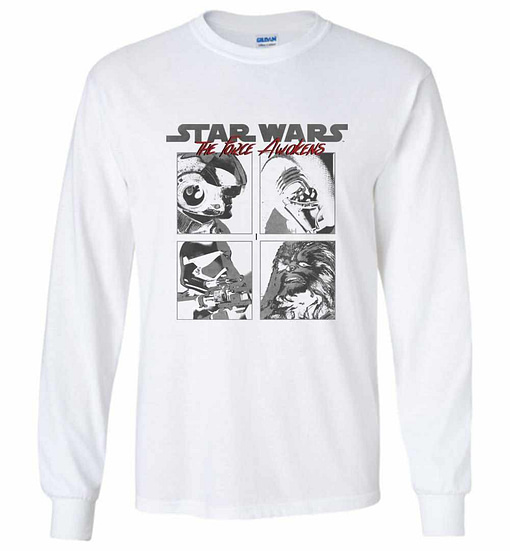 Inktee Store - Star Wars Force Awakened Squared Long Sleeve T-Shirt Image
