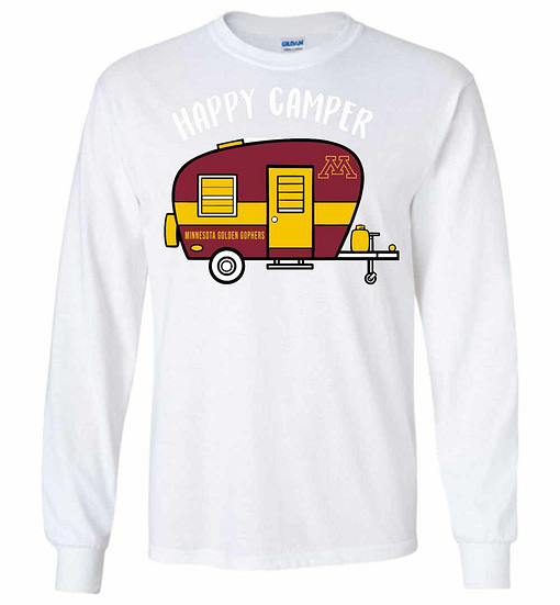 Inktee Store - Minnesota Golden Gophers Happy Camper Long Sleeve T-Shirt Image