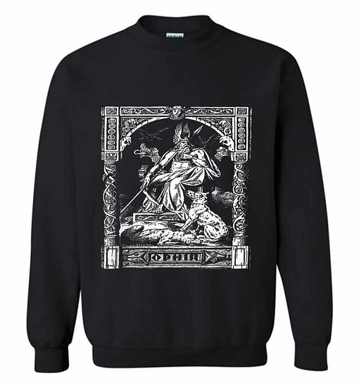 Inktee Store - Odin On His Throne Norse Viking Mythology Allfather 1901 Sweatshirt Image