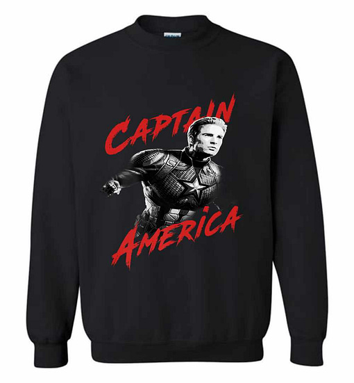 Inktee Store - Avengers Endgame Captain America Tonal Portrait Sweatshirt Image