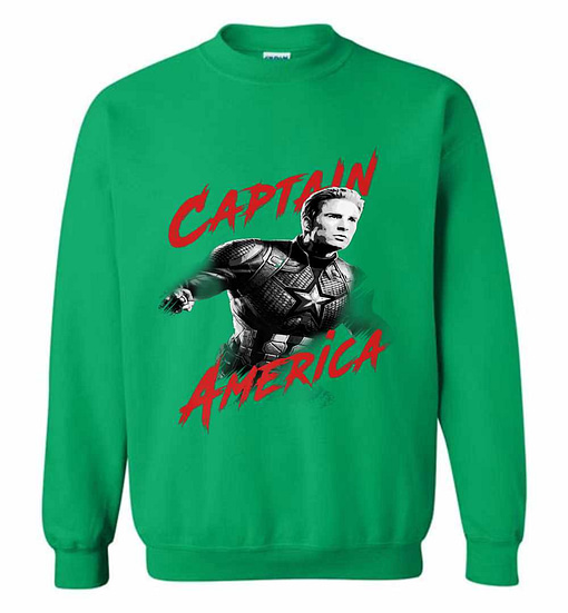 Inktee Store - Avengers Endgame Captain America Tonal Portrait Sweatshirt Image
