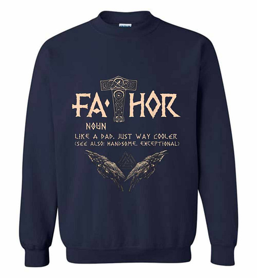 Inktee Store - Mens Fathor Like Dad Hugin And Munin Valknut Tsh Sweatshirt Image