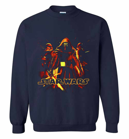Inktee Store - Star Wars Kylo Ren Trisaber Glow Sweatshirt Image