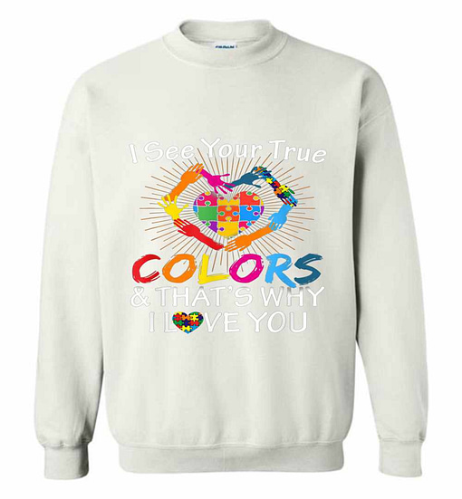 Inktee Store - Autism Awareness I See Your True Color Heart Sweatshirt Image
