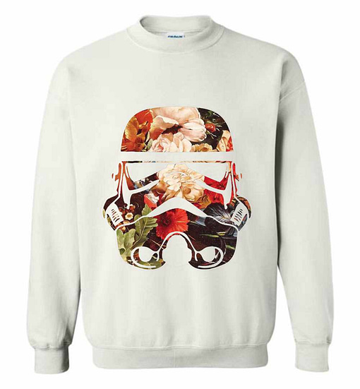 Inktee Store - Star Wars Floral Print Stormtrooper Sweatshirt Image