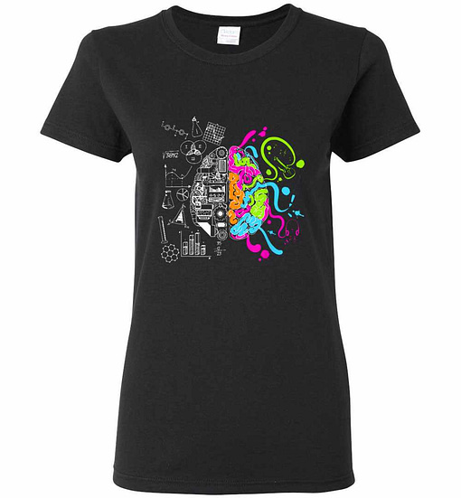 Inktee Store - Funny Brain Colorful Brain Science And Art Women'S T-Shirt Image