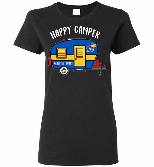 Inktee Store - Kansas Jayhawks Happy Camper Women'S T-Shirt Image