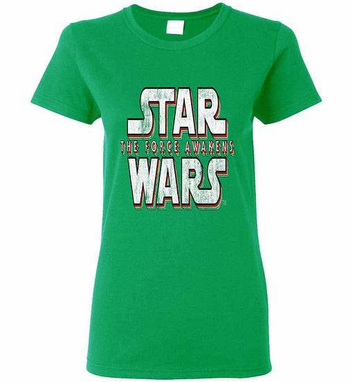 Inktee Store - Star Wars Force Awakens Distressed Logo Women'S T-Shirt Image