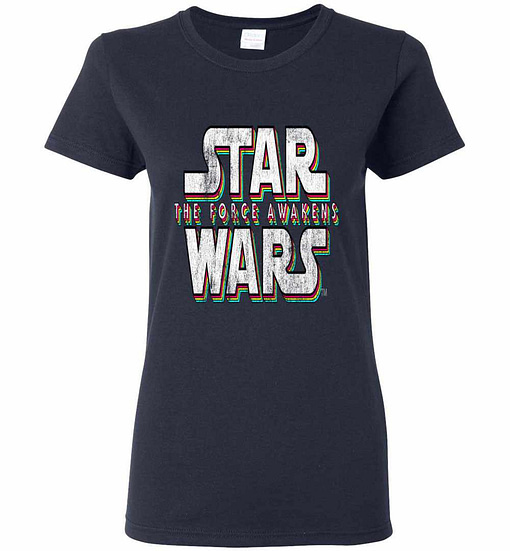 Inktee Store - Star Wars Force Awakens Distressed Logo Women'S T-Shirt Image
