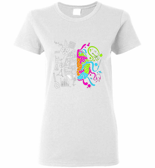 Inktee Store - Funny Brain Colorful Brain Science And Art Women'S T-Shirt Image