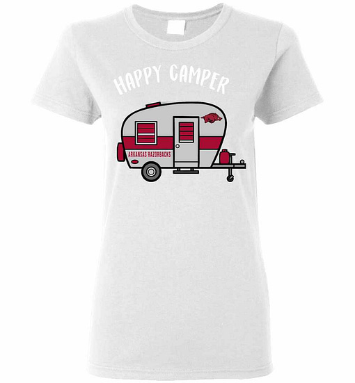 Inktee Store - Arkansas Razorbacks Happy Camper Women'S T-Shirt Image