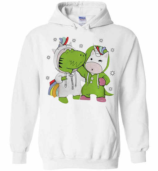 Inktee Store - Dinosaur And Unicorn Are Best Friends Hoodies Image