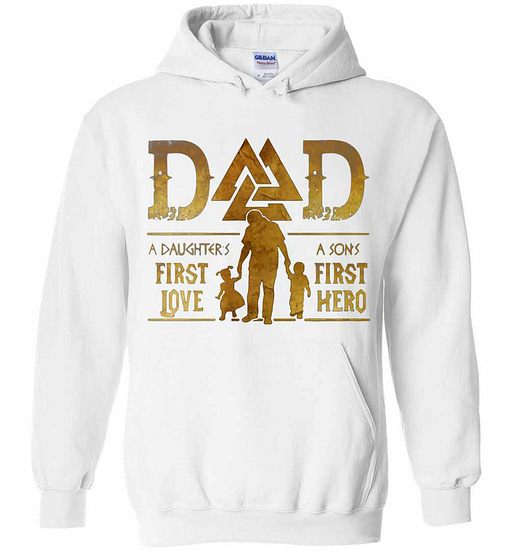 Inktee Store - Viking Dad A Daughter'S First Love A Son'S First Hero Hoodies Image