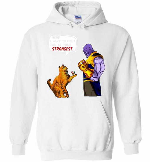 Inktee Store - Cat Goose Vs Thanos Here I Want To Fight You At Your Strongest Hoodies Image