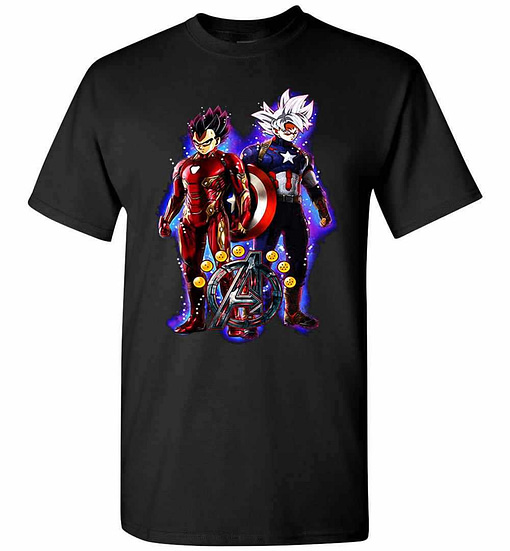 Inktee Store - Goku And Vegeta Version Marvel Avengers Ladies Men'S T-Shirt Image