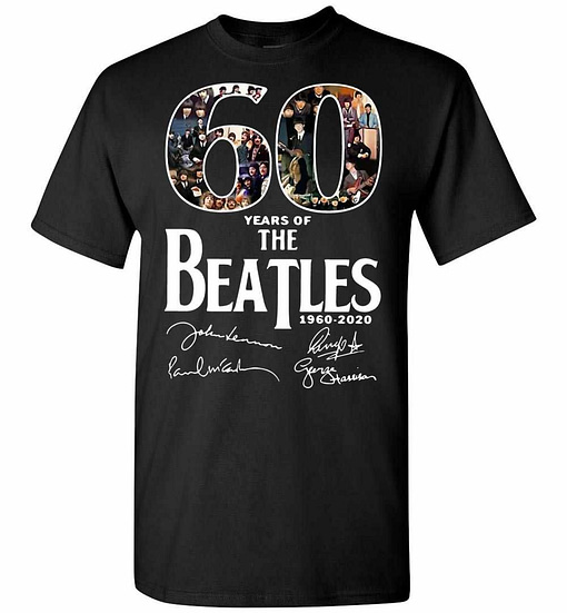 Inktee Store - 60 Years Of The Beatles 1960-2020 Signature Men'S T-Shirt Image