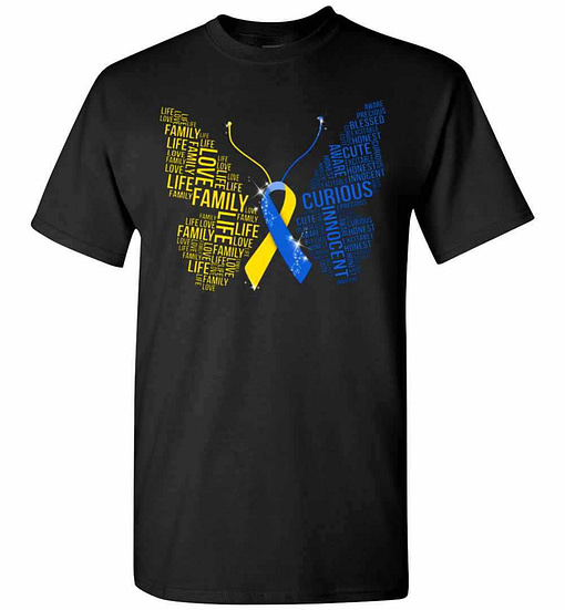 Inktee Store - Butterfly Down Syndrome Awareness Men'S T-Shirt Image