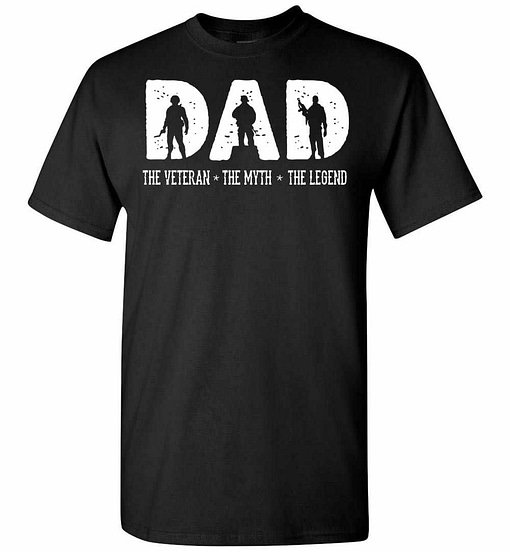 Inktee Store - Dad The Veteran The Myth The Legend Men'S T-Shirt Image