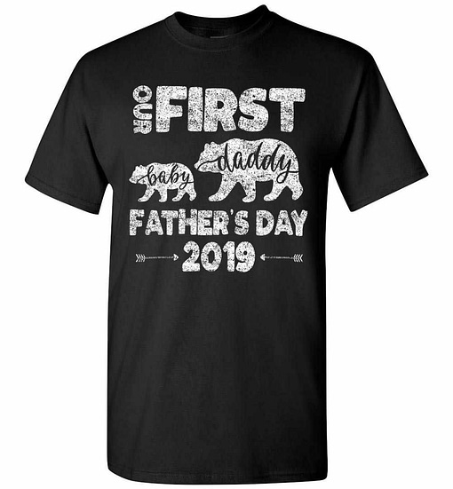 Inktee Store - Funny First Fathers Day Dad And Baby Bear 2019 Men'S T-Shirt Image