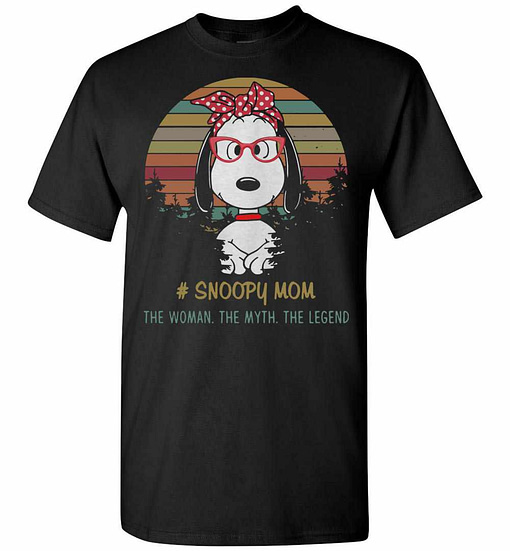 Inktee Store - Snoopy Mom The Woman The Myth The Legend Vintage Men'S T-Shirt Image
