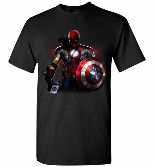 Inktee Store - Overpowered Avengers Man Captain America Deadpool Iron Men'S T-Shirt Image
