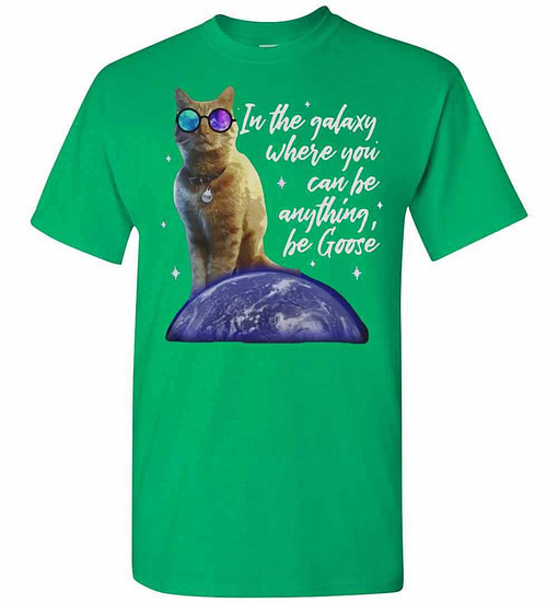Inktee Store - Cat In The Galaxy Where You Can Be Anything Be Goose Men'S T-Shirt Image