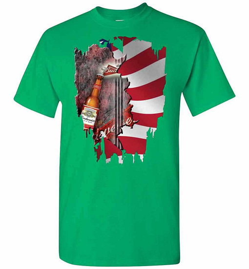 Inktee Store - Independence Day 4Th Of July Budweiser America Flag Men'S T-Shirt Image
