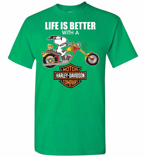Inktee Store - Life Is Better With A Harley Snoopy Men'S T-Shirt Image