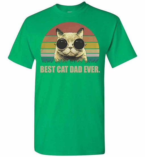 Inktee Store - Vintage Best Cat Dad Ever Men'S T-Shirt Image