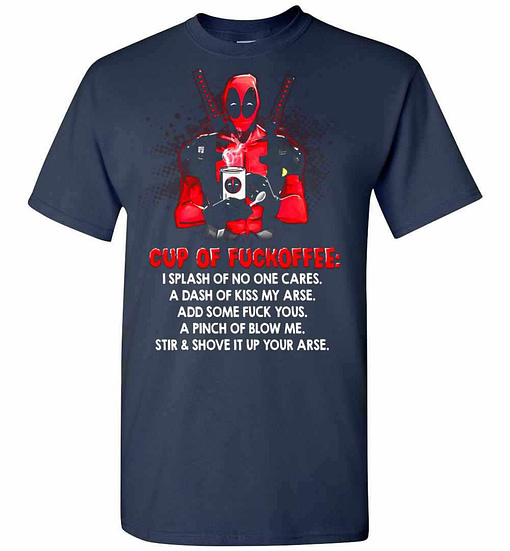 Inktee Store - Deadpool Cup Of Fuckoffee Men'S T-Shirt Image
