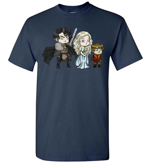 Inktee Store - Jon Snow Daenerys Targaryen Tyrion Lannister Chibi Adult Men'S T-Shirt Image