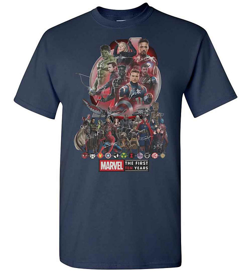 Inktee Store - Marvel Avengers Endgame The First Ten Years Men'S T-Shirt Image