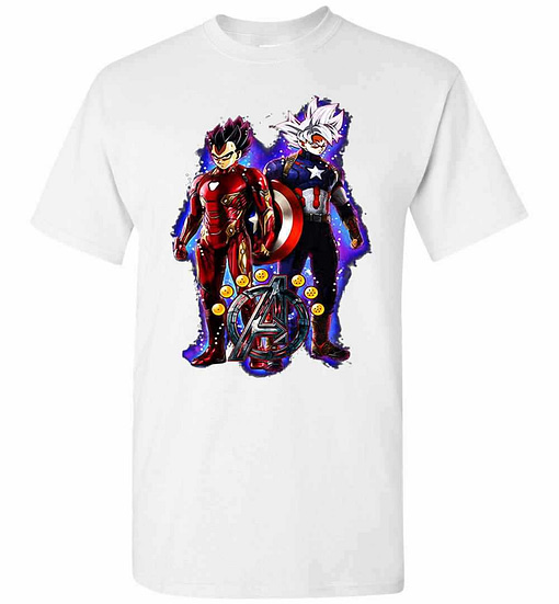Inktee Store - Goku And Vegeta Version Marvel Avengers Ladies Men'S T-Shirt Image