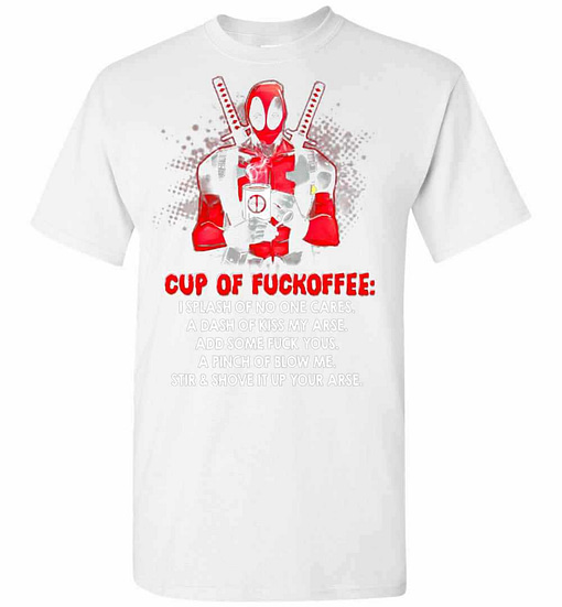 Inktee Store - Deadpool Cup Of Fuckoffee Men'S T-Shirt Image