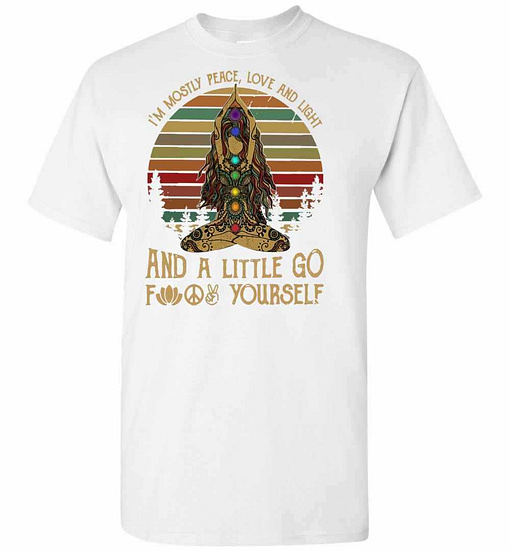 Inktee Store - Hippie Girl Yoga I'M Mostly Peace Love And Light And A Men'S T-Shirt Image