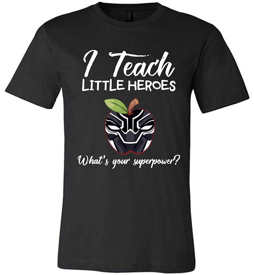 Inktee Store - I Teach Little Heroes Black Panther Premium T-Shirt Image