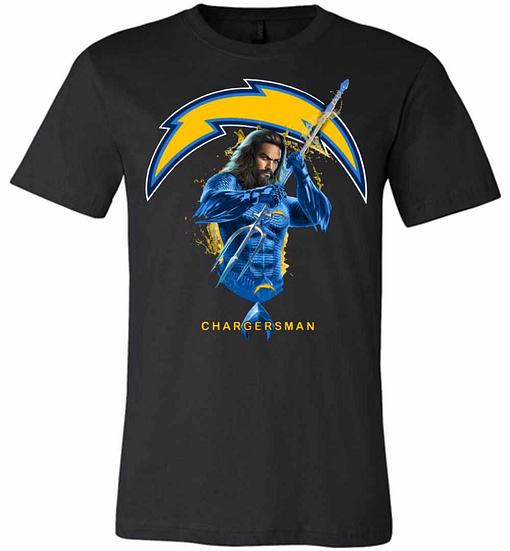 Inktee Store - Chargersman Aquaman And Chargers Football Team Premium T-Shirt Image