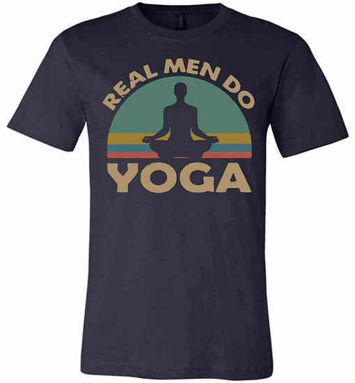 Inktee Store - Real Men Do Yoga Sunset Premium T-Shirt Image