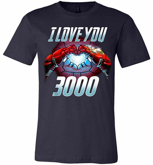 Inktee Store - I Love You 3000 Gift Dad And Daughter Avengers Premium T-Shirt Image