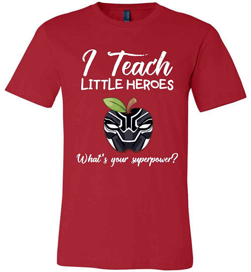 Inktee Store - I Teach Little Heroes Black Panther Premium T-Shirt Image